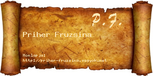 Priher Fruzsina névjegykártya